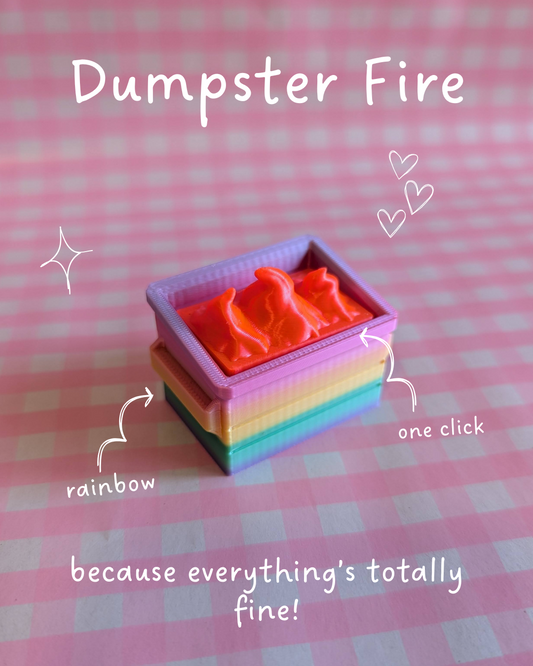 Dumpster fire fidget clicker